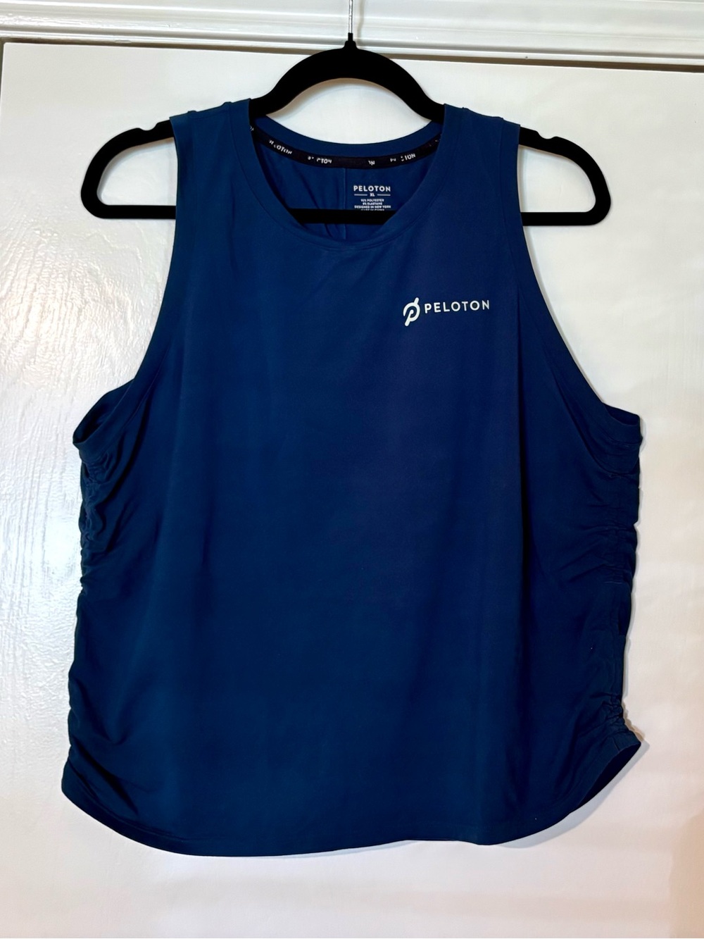 Peloton Ruched Side Tank Top Women’s XL Peacock Blue Muscle Tank Athletic
